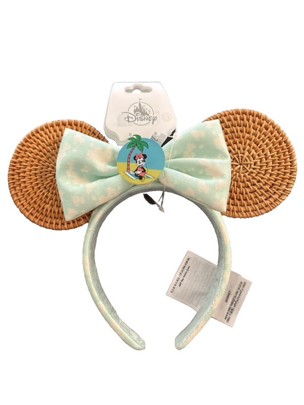 2024 Disney Parks Minnie Mouse Summer Tropical Palm Tree Rattan Headband Ears